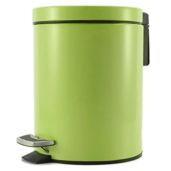SOGA Foot Pedal Stainless Steel Rubbish Recycling Garbage Waste Trash Bin Round 7L Green Soga