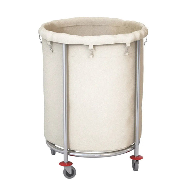 SOGA Stainless Steel Commercial Round Soiled Linen Laundry Trolley Cart with Wheels White Soga
