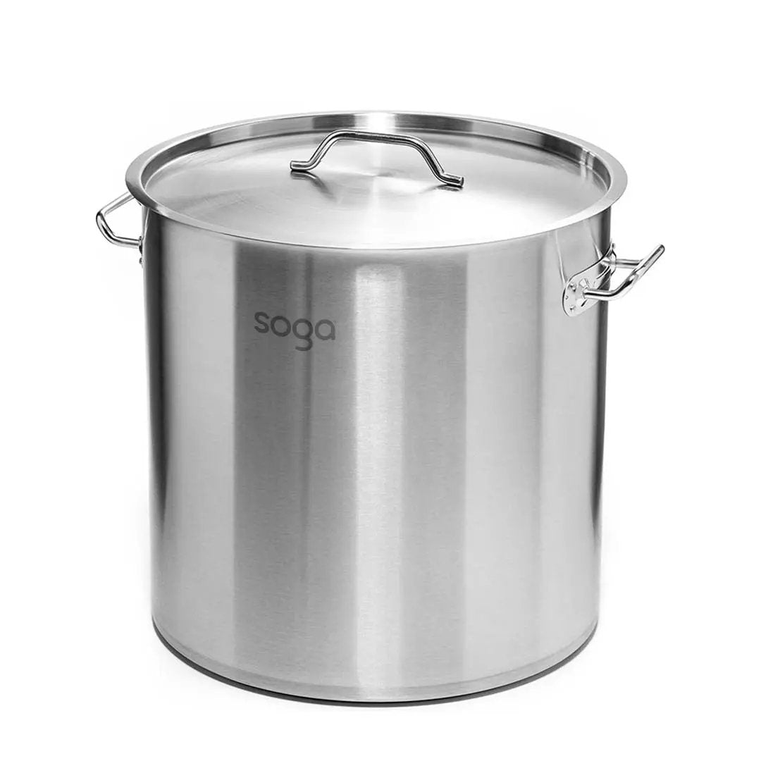 SOGA Stock Pot 130L Top Grade Thick Stainless Steel Stockpot 18/10 Soga