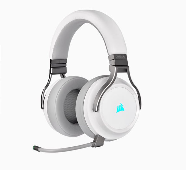 Corsair Virtuoso Wireless RGB White 7.1 Headset. High Fidelity Ultra Comfort, supports USB and 3.5mm Gaming Headset CORSAIR