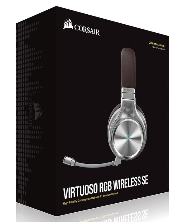 Corsair Virtuoso Wireless RGB SE Espresso 7.1 Headset. High Fidelity Ultra Comfort, Broadcast Grade 9.5mm Microphone,  USB and 3.5mm CORSAIR