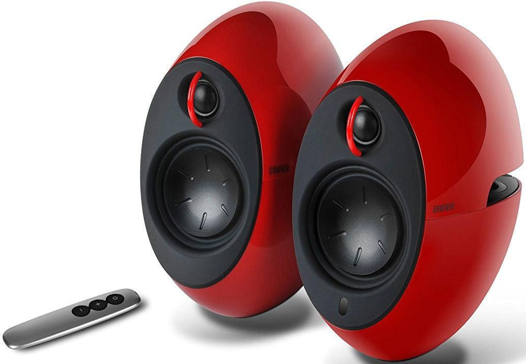 EDIFIER E25HD LUNA HD Bluetooth Speakers Red - BT 4.0/3.5mm AUX/Optical DSP/ 74W Speakers/ Curved design/Dual 2x3 Passive Bass/Wireless Remote EDIFIER