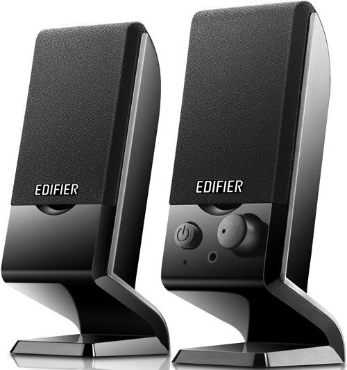 Edifier M1250 2.0 USB Powered Compact Multimedia Speakers - 3.5mm AUX/Flat Panel Design Satellites/Built in Power/Volume controls/Black EDIFIER