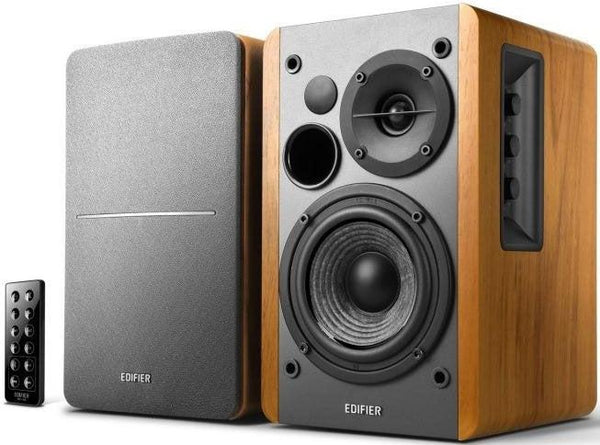 EDIFIER R1280DB - 2.0 Lifestyle Bookshelf Bluetooth Studio Speakers Brown - 3.5mm AUX/RCA/BT/Optical/Coaxial Connection/Wireless Remote EDIFIER