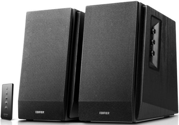 EDIFIER R1700BT Bluetooth Lifestyle Bookshelf Studio Speakers Black - BT/Dual 3.5mm AUX/Limited Distortion DSP/DRC/Classic Wood Finish/Wireless Remote EDIFIER