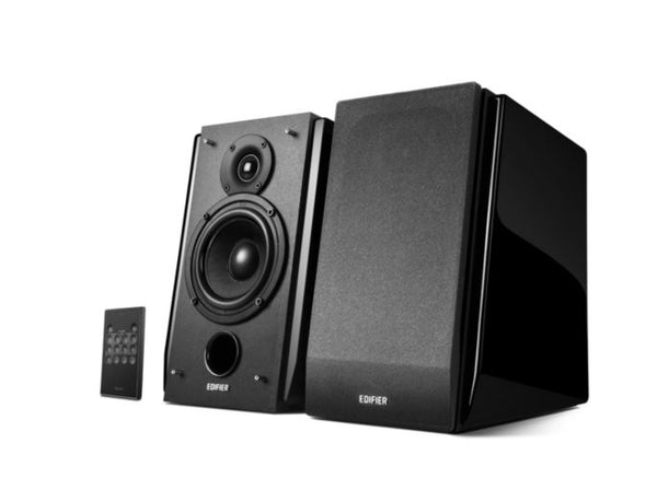 EDIFIER R1850DB Active 2.0 Bookshelf Speakers - Includes Bluetooth, Optical Inputs, Subwoofer Supported, Built-in Amplifier, Wireless Remote BLACKWOOD EDIFIER