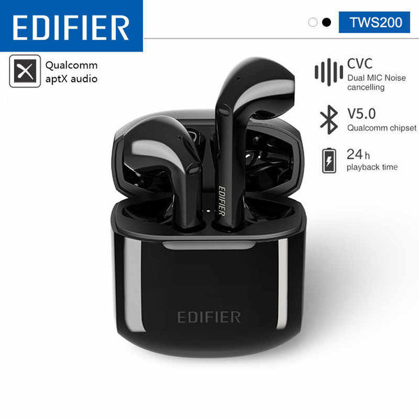 EDIFIER TWS200 TWS Wireless Earbuds Bluetooh 5.0 aptX Codec with Dual Microphone 24h playback time Noise Cancellation EDIFIER