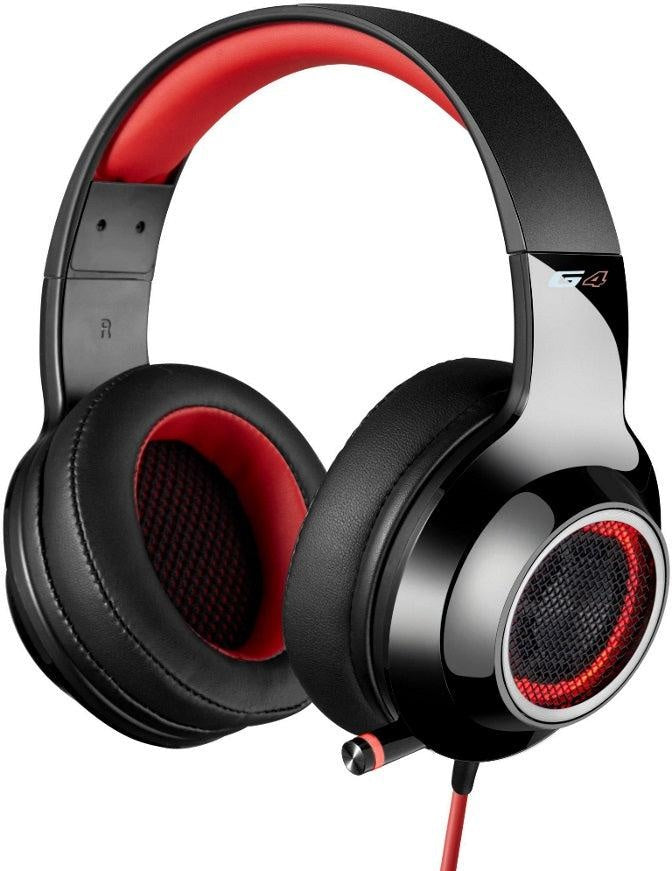 EDIFIER V4 (G4) 7.1 Virtual Surround Sound USB Gaming Headset Red - V7.1 Surround Sound/ Retractable Mic/LED Lights Mesh/USB/Gaming/PC/Laptop(LS) EDIFIER