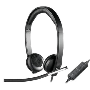 Logitech H650E Wired Headset Stereo with Noise Canceling Microphone business Headband LED no tangle cable LOGITECH
