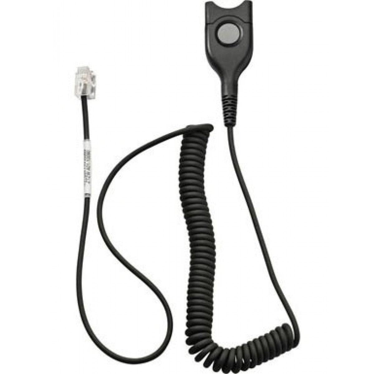 SENNHEISER Standard Bottom cable: EasyDisconnect to Modular Plug - Coiled cable - code 01 for direct connection to most phones. SENNHEISER