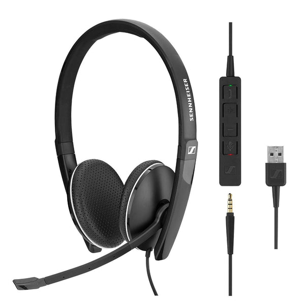 SENNHEISER l Sennheiser ADAPT SC165USB, Double Sided 3.5mm Headset w/Detactable USB Cable with in-line Call Control, Leatherette Ear Pads, 2Yr WTY SENNHEISER