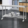 Cefito 304 Stainless Steel Kitchen Benches Work Bench Food Prep Table with Wheels 1829MM x 610MM Deals499