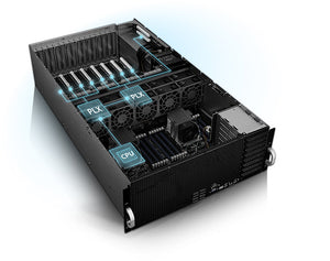 ASUS 4RU Barebones Server, ESC8000 G4, 8 x GPU Compatible, Dual Xeon Socket, 24 x DIMM, 6 x 2.5' HDD Bays, iKVM, 1600w RPSx 3 , 8 x PCI-E 3.0 x 16 ASUS