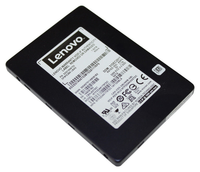 LENOVO ThinkSystem 2.5' 5200 480GB Entry SATA 6Gb Hot Swap SSD For SR630/SR550/SR650/SR250/ST550/ST250 LENOVO