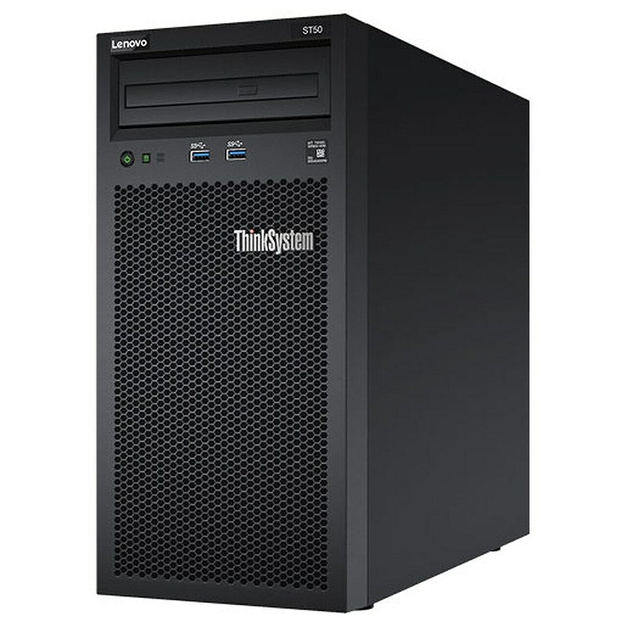 LENOVO ThinkSystem ST50 4U Tower Server, 1 x Intel Xeon E-2104G 3.6GHz, 1x8GB 2Rx8, SW RD, 3 x 3.5' Non-HS Bays 1 x Fixed PSU, 3 Year NBD LENOVO