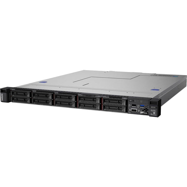 LENOVO ThinkSystem SR250 1U Rack Server, 1xIntel Xeon E-2144G 3.6GHz, 1 x16GB 2Rx8, SW RD, 8 x 2.5' HS Bays, 1x450W PSU, 3 Year Warranty LENOVO