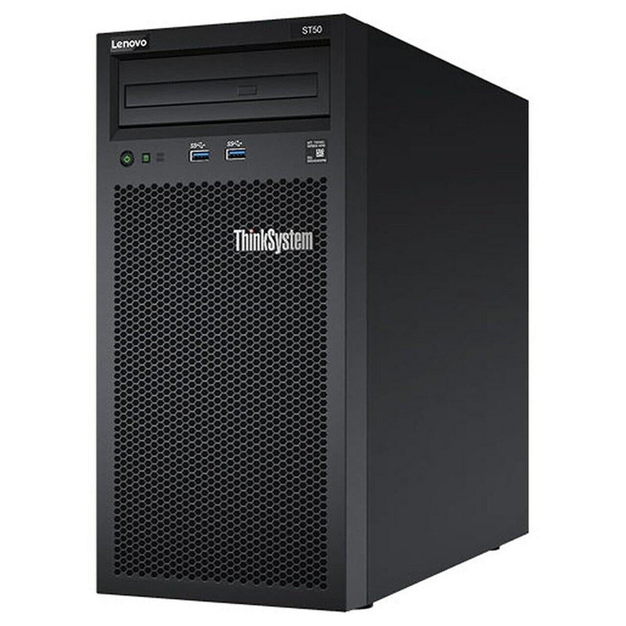 LENOVO ThinkSystem ST50 4U Tower Server, 1 x E-2226G 3.4Ghz, 1 x 8GB 1Rx8, SW RD, 1 x Fixed 250w PSU. 2 x 3.5' Non HS HDD, 3 Year Warranty LENOVO