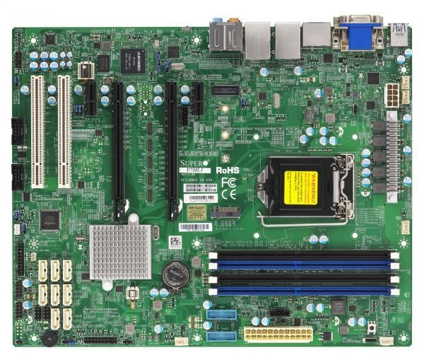 SUPERMICRO X11SAE-F Server Motherboard, ATX, Intel C236, LGA 1151, E3-1200 v5/v6, 4x DDR4-2400MHz, 1x i219LM GBe Lan, 2x PCIe x16, 2x PCIe x12, M.2 SUPERMICRO