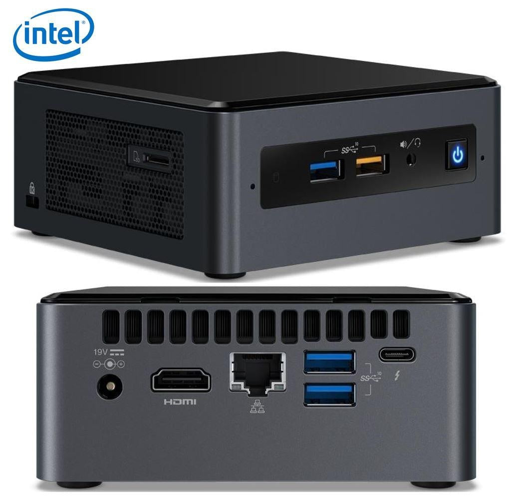 INTEL NUC mini PC i5-8260U 3.4GHz 2xDDR4 SODIMM 2.5' HDD M.2 SSD HDMI USB-C (DP1.2) 3xDisplays GbE LAN WiFi BT no Pwr Cord~Power Cord Required CB8W-RC INTEL