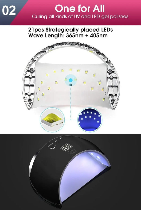 Salon Chic LED UV Nail Lamp Gel Polish Dryer Manicure Curing Smart Sensor Light Deals499