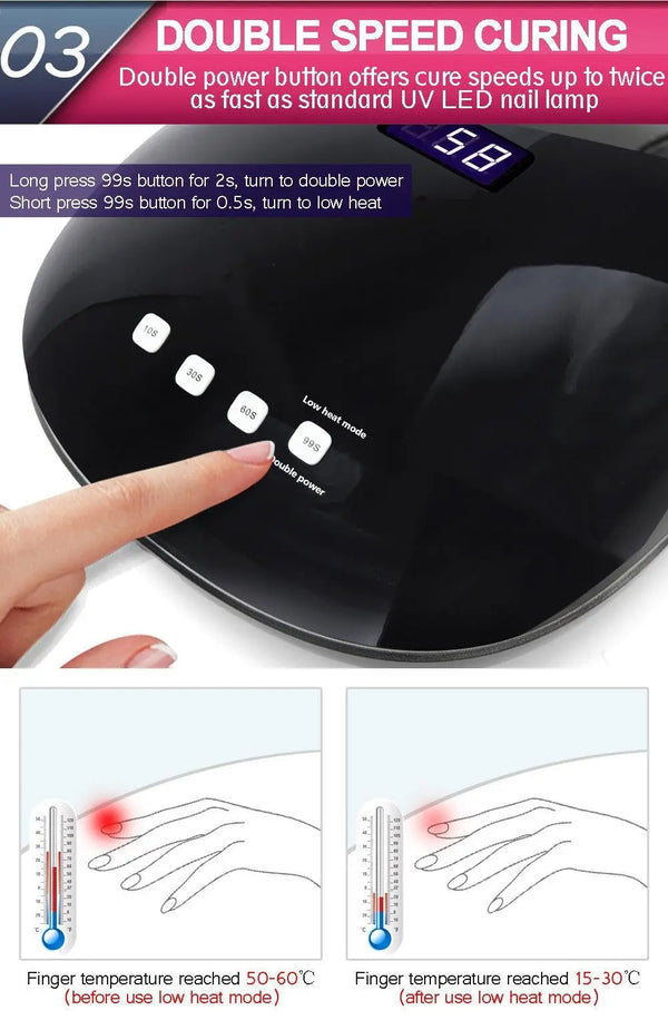 Salon Chic LED UV Nail Lamp Gel Polish Dryer Manicure Curing Smart Sensor Light Deals499