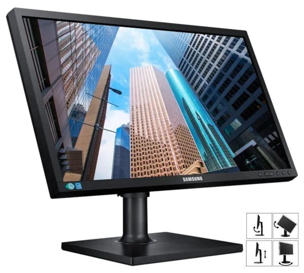 Samsung 24' E65 FHD PLS Monitor 1920x1200 16:10 4ms 60Hz Height Adjust Tilt Swivel Pivot VESA D-Sub DVI Eye Saver Mode Flicker Free SAMSUNG
