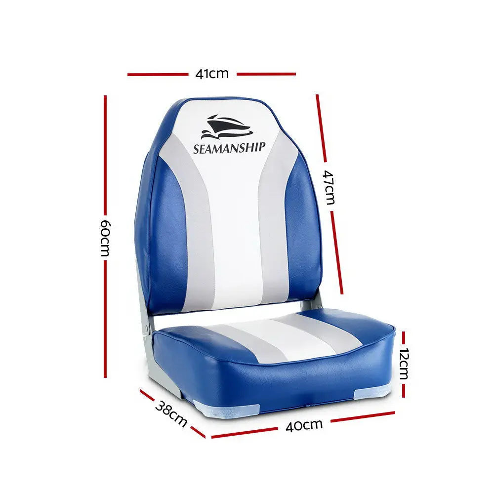 Seamanship 2X Folding Boat Seats Seat Marine Seating Set All Weather Swivels Deals499