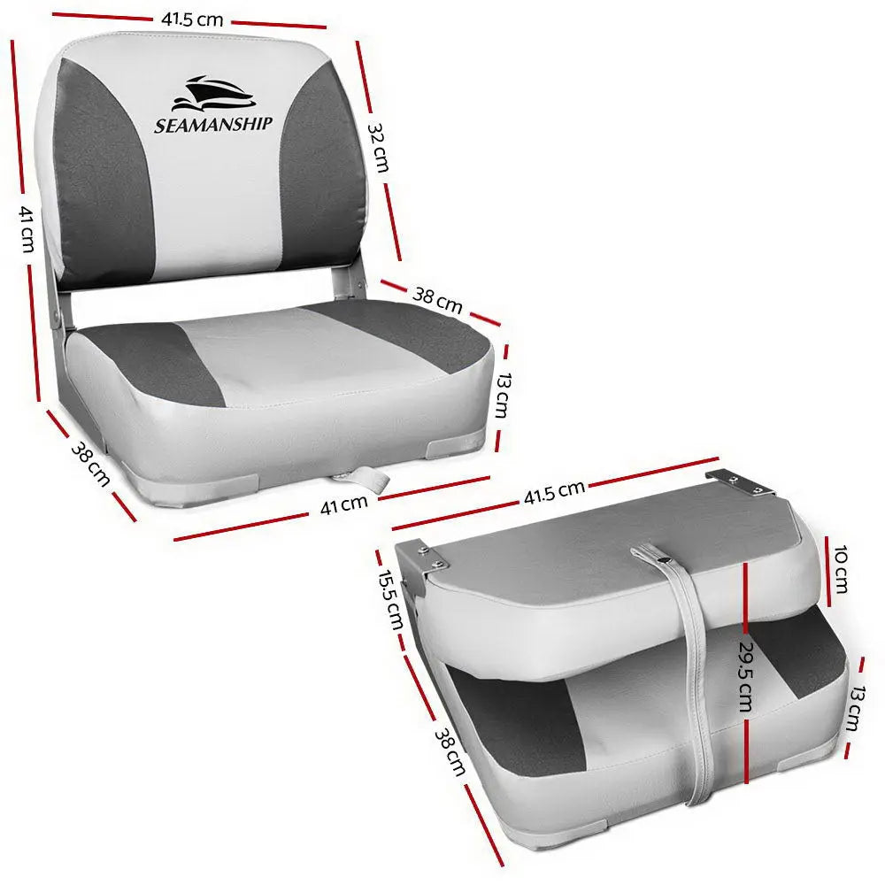 Seamanship Set of 2 Folding Swivel Boat Seats - Grey Deals499