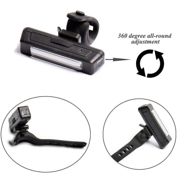 Set USB Rechargeable LED Bike Front Light headlight lamp Bar rear Tail Wide Beam Deals499