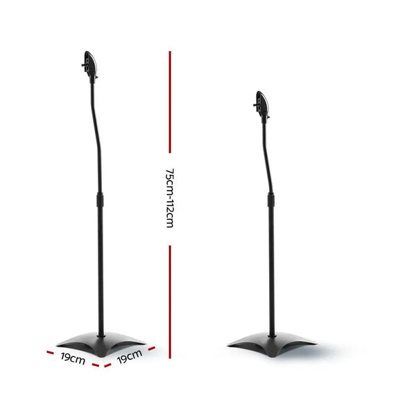 Set of 2 112CM Surround Sound Speaker Stand - Black Deals499