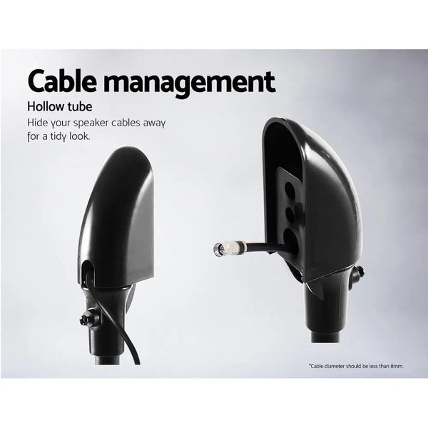 Set of 2 112CM Surround Sound Speaker Stand - Black Deals499