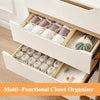 Set of 2 Fabric Drawer Organizer Divider Storage Boxes for Storing Socks, Underwear, Ties, Scarves (Beige) from Deals499 at Deals499