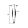 Set of 4 Industrial 3 - Rod Retro Hairpin Table Legs 12mm Steel Bench Desk - 41cm Black Deals499