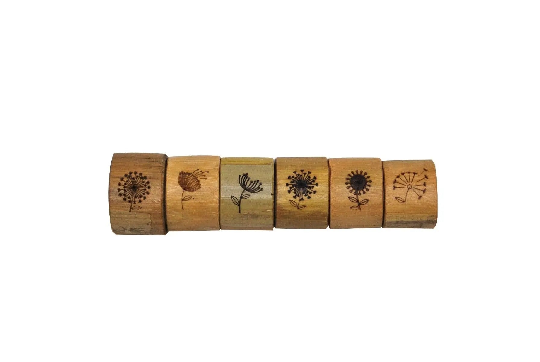 Set of 6 Bamboo Napkin Ring Living and Dinning Deals499