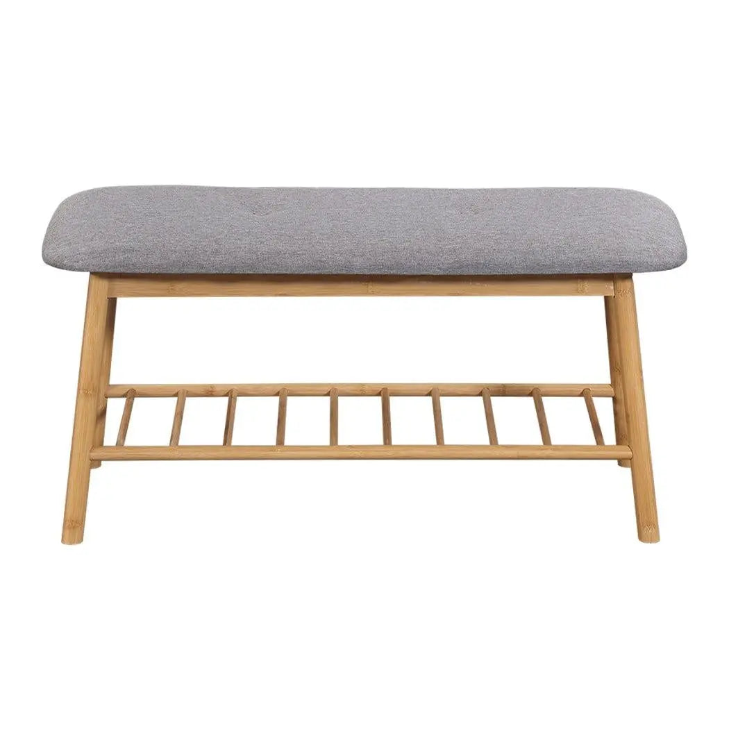 Shoe Bench Bamboo Shoes Storage Cushion Seat Rack Shelf Cabinet Organiser L Deals499