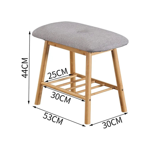Shoe Bench Bamboo Shoes Storage Cushion Seat Rack Shelf Cabinet Organiser M Deals499