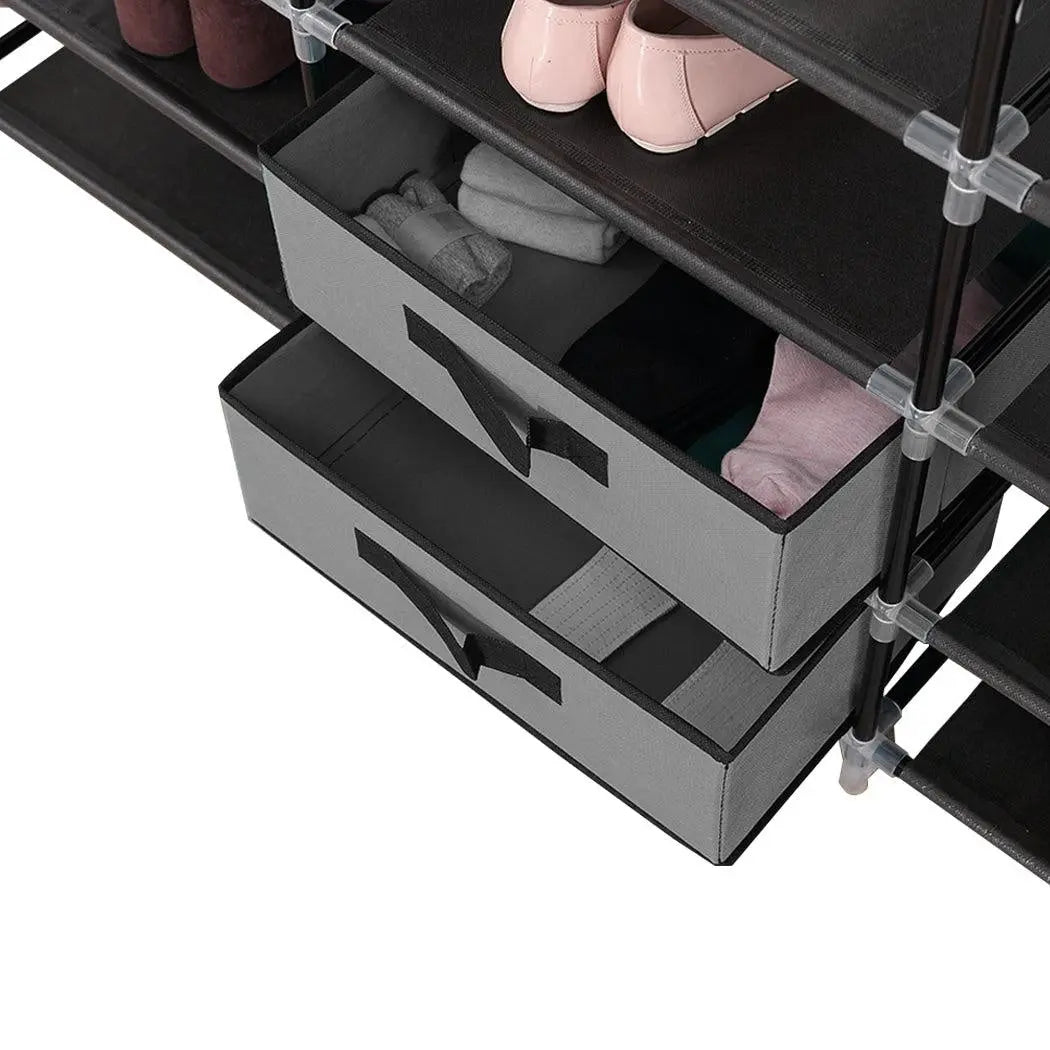 Shoe Rack DIY Portable Storage Cabinet Organiser Stackable Shelf Organizer Grey Deals499