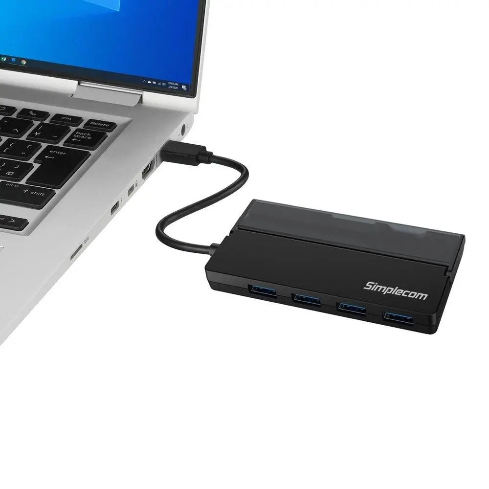 Simplecom CH330 Portable USB-C to 4 Port USB-A Hub USB 3.2 Gen1 with Cable Storage Deals499