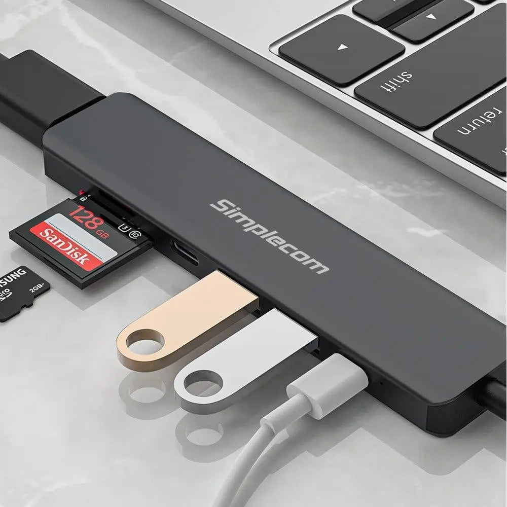 Simplecom CH570 USB-C 7-in-1 Multiport Adapter Hub USB 3.0 HDMI 4K SD Card Reader Deals499
