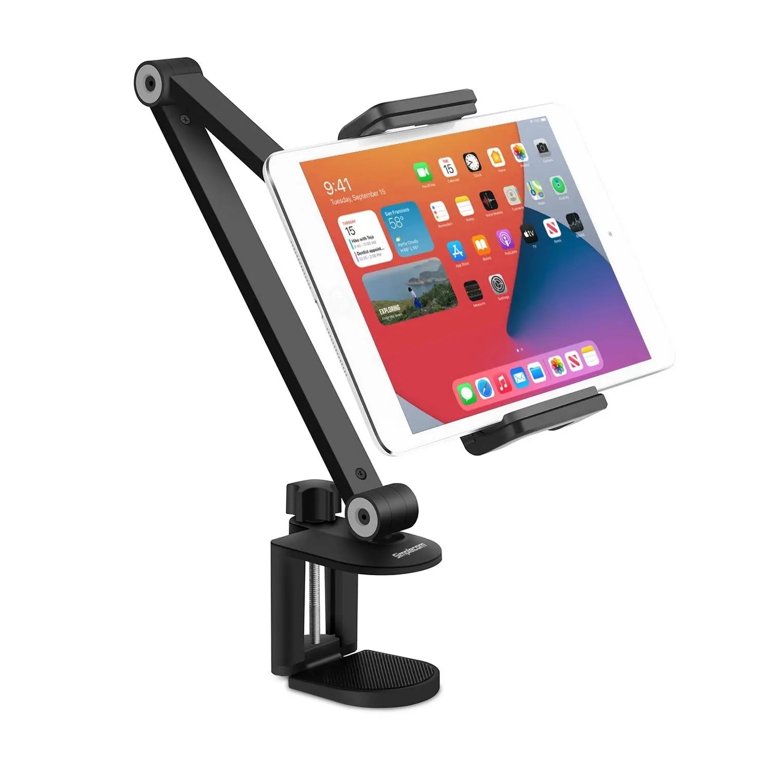 Simplecom CL519 Clamp Arm Stand for Phone and Tablet (4.5