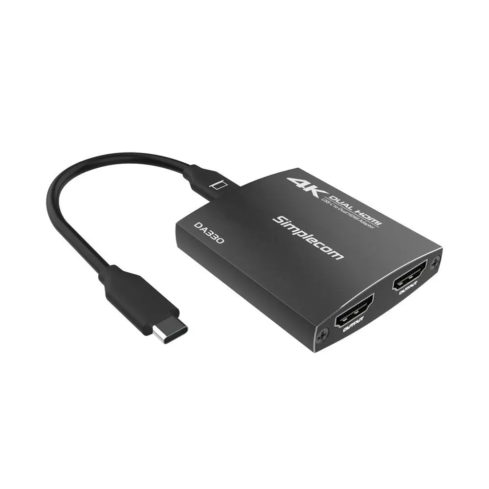 Simplecom DA330 USB-C to Dual HDMI MST Adapter 4K@60Hz with PD and Audio Out Deals499