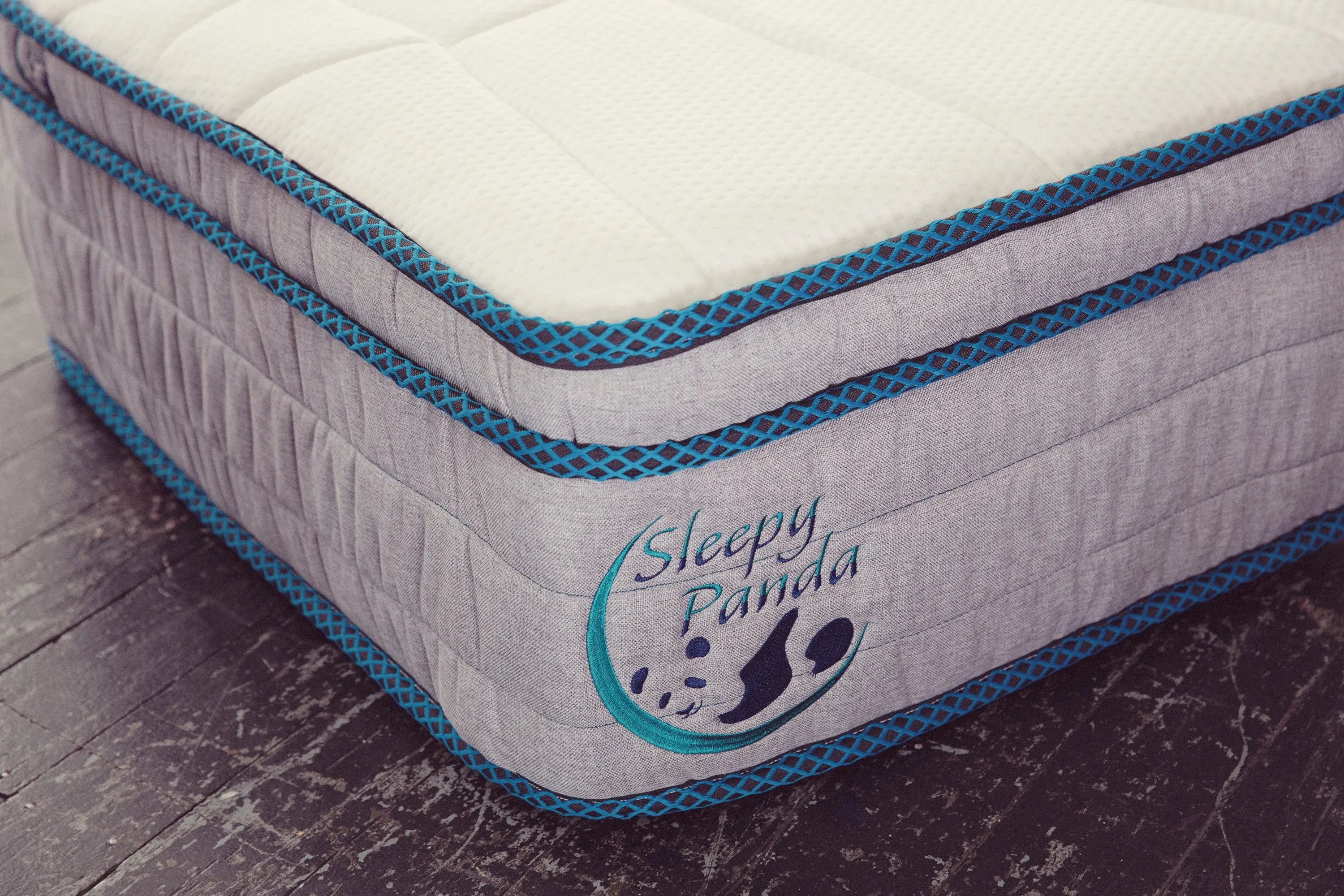 Sleepy Panda Mattress 5 Zone Pocket Spring EuroTop Medium Firm 30cm Thickness White, Grey, Blue Single Deals499