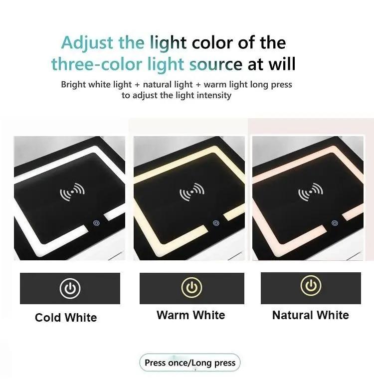 Smart Bedside Tables Side 3 Drawers Wireless Charging USB Left Hand Nightstand LED Light AU Deals499