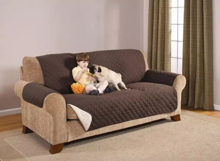 Sofa Cover Couch Covers Protector Slipcovers 3 Seater Reversible Brown/Beige Deals499