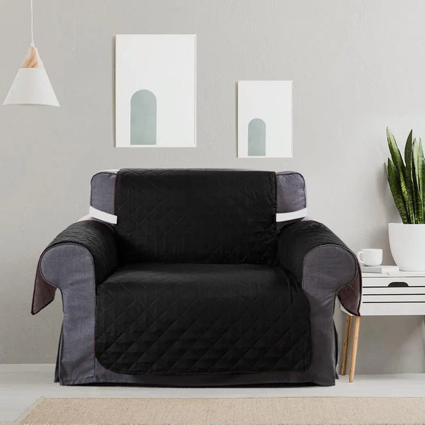 Sofa Cover Couch Lounge Protector Quilted Slipcovers Waterproof Black 173cm x 200cm Deals499