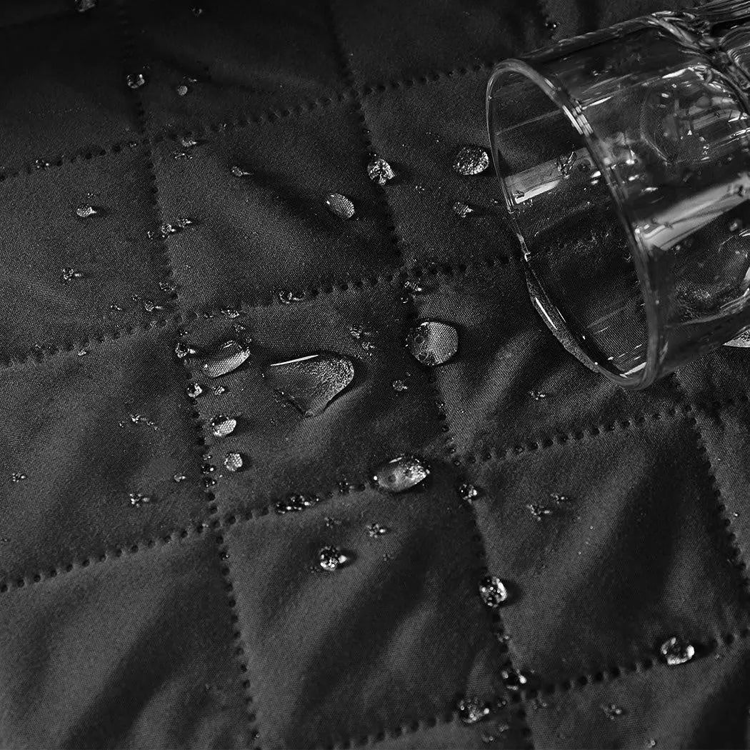 Sofa Cover Couch Lounge Protector Quilted Slipcovers Waterproof Black 335cm x 218cm Deals499