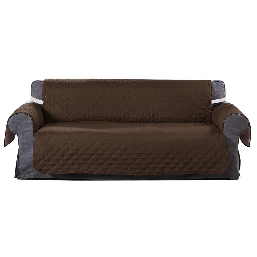Sofa Cover Couch Lounge Protector Quilted Slipcovers Waterproof Coffee 335cm x 218cm Deals499