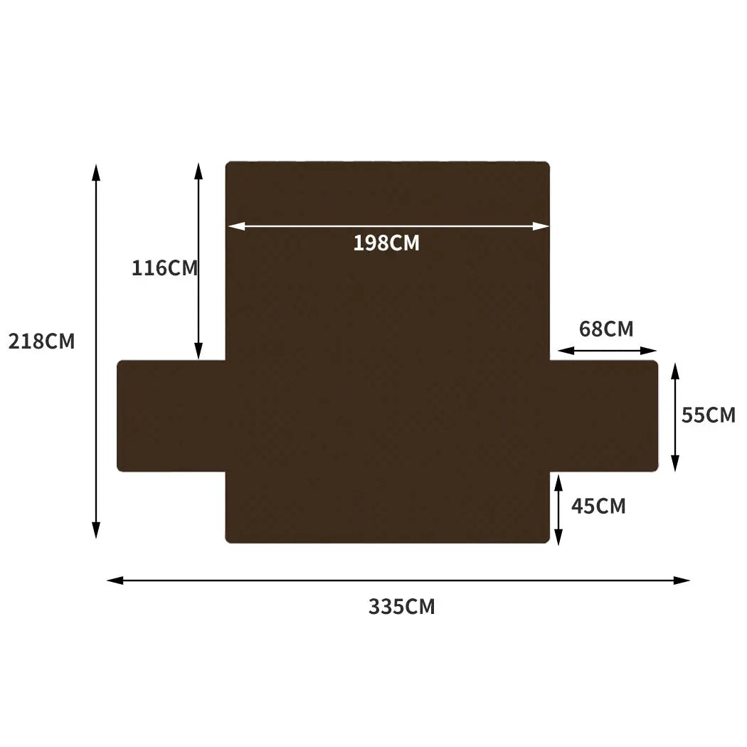 Sofa Cover Couch Lounge Protector Quilted Slipcovers Waterproof Coffee 335cm x 218cm Deals499