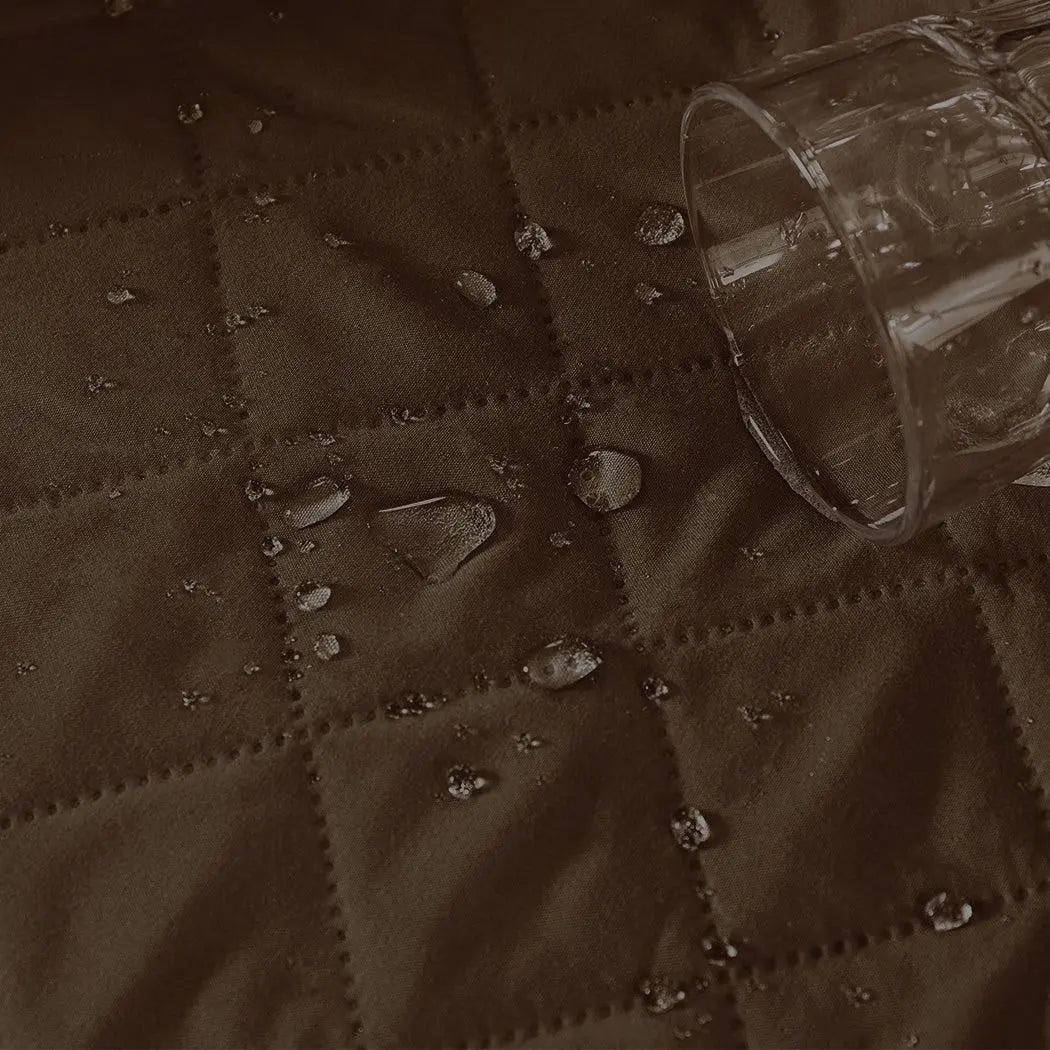 Sofa Cover Couch Lounge Protector Quilted Slipcovers Waterproof Coffee 335cm x 218cm Deals499