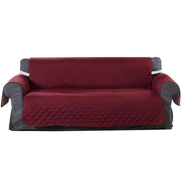 Sofa Cover Couch Lounge Protector Quilted Slipcovers Waterproof Wine 335cm x 218cm Deals499